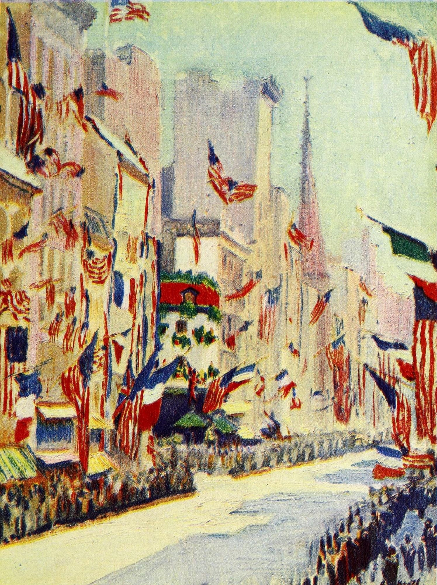 Valentines manual of old New York 1919 Fifth Ave visit of Anglo-French War Comm 1917 Canvas Art - Unknown (24 x 36)