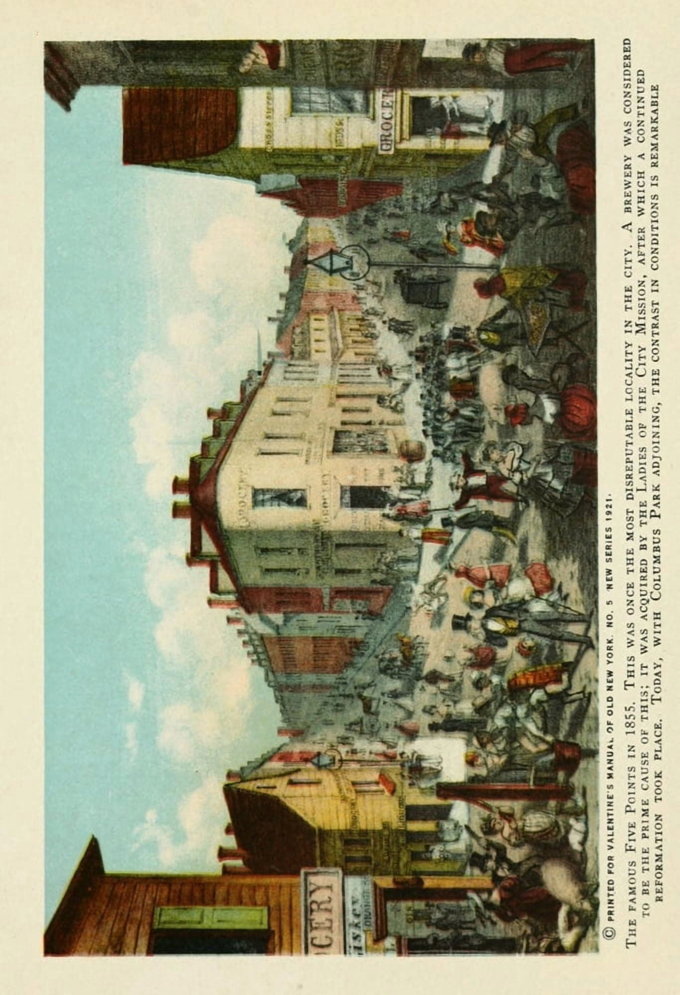 Valentines manual of old New York 1919 Five Points in 1855 Canvas Art - Unknown (24 x 36)