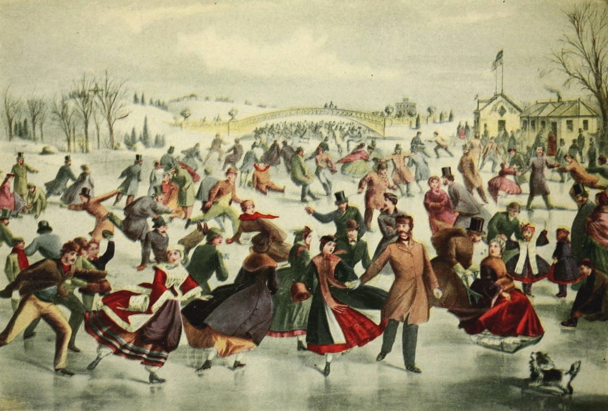 Valentines manual of old New York 1919 Ice-skating in New York Canvas Art - Unknown (18 x 24)