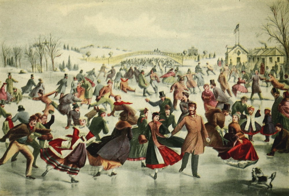 Valentines manual of old New York 1919 Ice-skating in New York Canvas Art - Unknown (24 x 36)