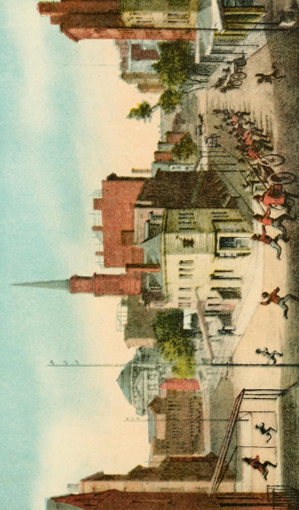 Valentines manual of old New York 1919 Junction of Marion & Elm Streets Canvas Art - Unknown (24 x 36)