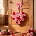 thumbnail image 1 of Valentines's Day Heart-shaped Wall Hanging Decorations,Red Artificial Rose Ornaments Scene Decoration Wreaths Suitable For Valentines's Day Decorations, 1 of 8