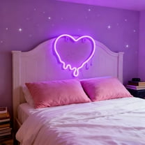 Valentines's Day Neon Decor Lights Heart-Shaped Neon Lights USB Battery Double-Use Lights Suitable For Valentines's Day Indoor And Outdoor Decorations W