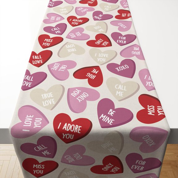 Valentines table runner, valentines day decoions for home kitchen dining party, galentines day decor centerpiece accessories, valentines party supplies, pink