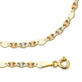 thumbnail image 1 of Valentino Chain 14k Yellow White Rose Gold Necklace Diamond Cut Star Tri Color Solid 3 mm 16 inch, 1 of 1