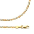 thumbnail image 1 of Valentino Chain Solid 14k Yellow White Rose Gold Necklace Diamond Cut Thin Tri Color, 2.1 mm - 18 inch, 1 of 1
