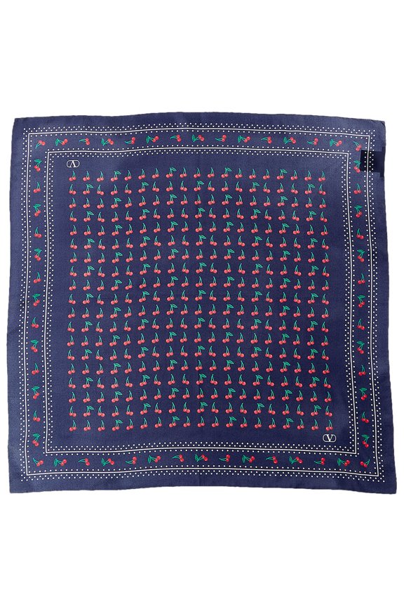 Cherryfic Silk Scarf, Blue