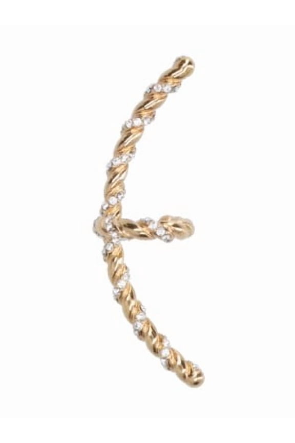 Garavani Twisted Gold-Tone Cuff Earring With Silver-Toned Crystals Gold