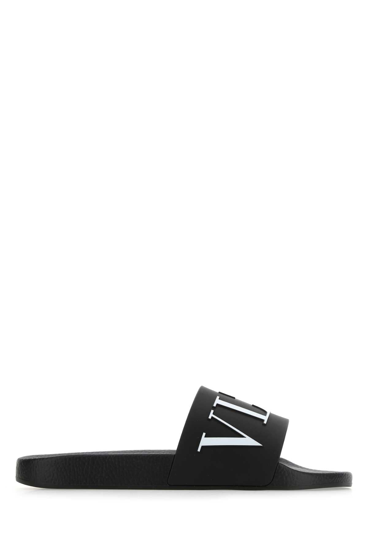 Valentino Garavani Man Black Rubber Slippers