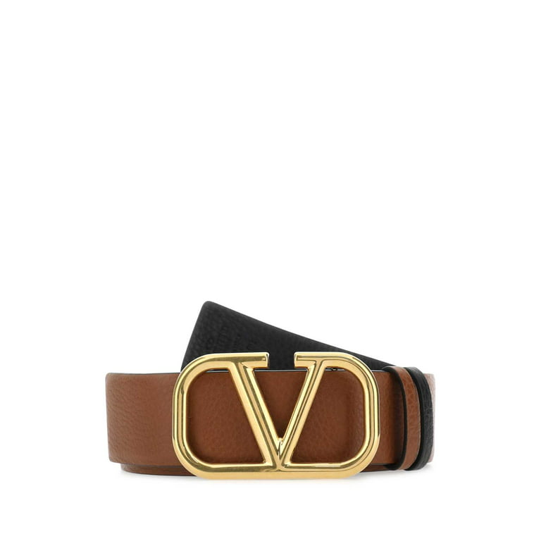 Valentino Garavani V-Logo Reversible Leather Belt
