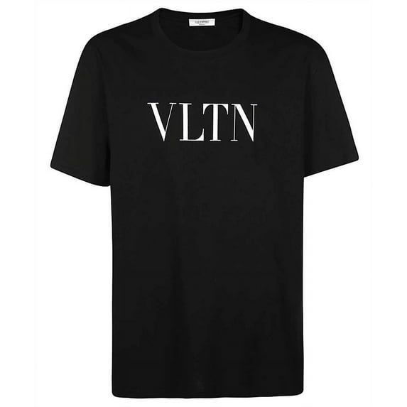 Valentino Garavani Men's Black White Logo Short Sleeve VLTN T-Shirt
