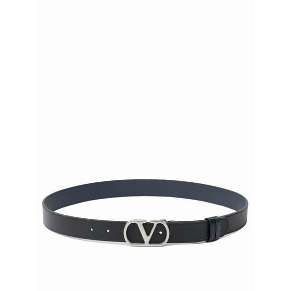 Valentino Garavani Men's "Vlogo" Reversible Belt Grey