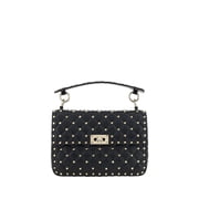 Valentino Rockstud Spike Small Leather Chain Shoulder Bag, Black