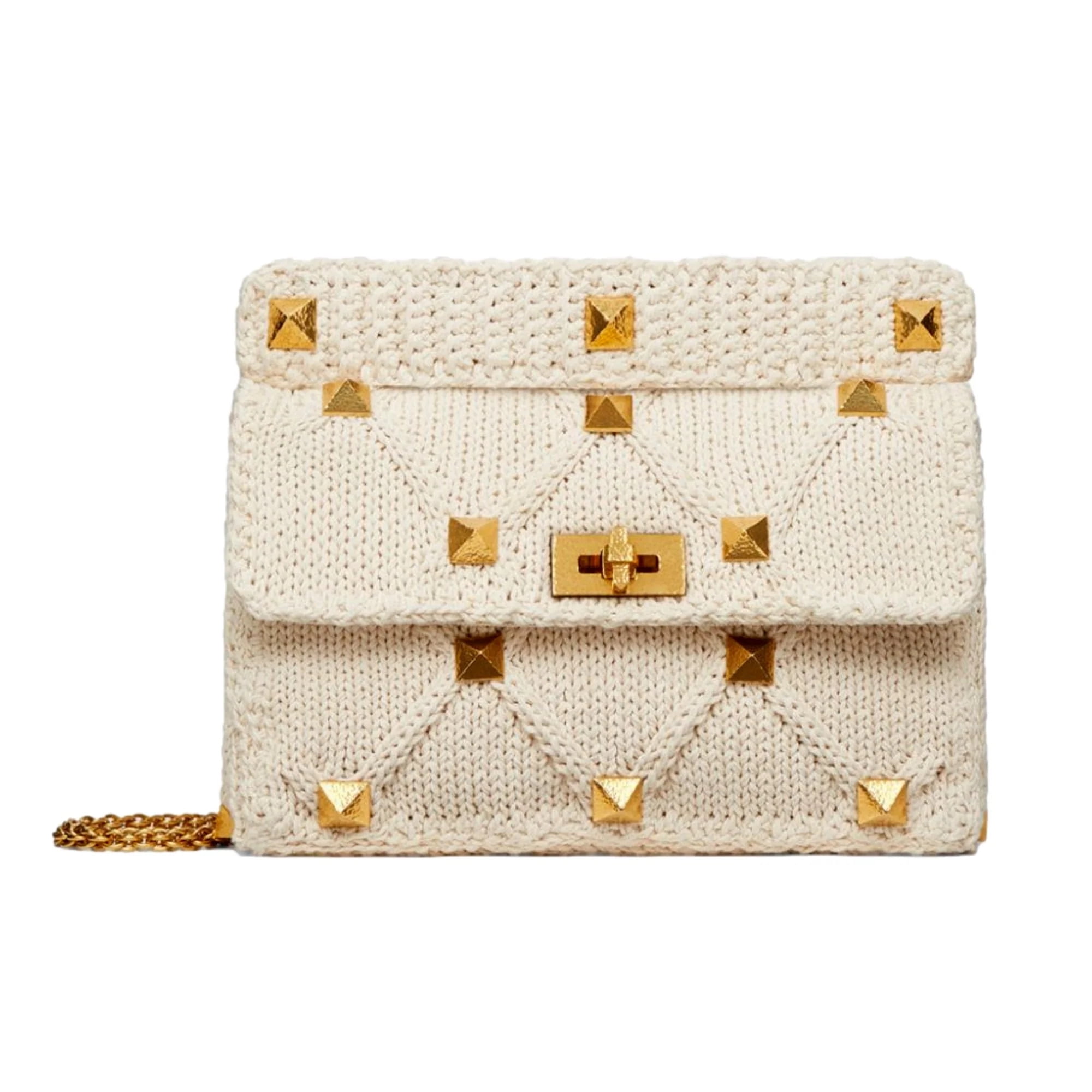 VALENTINO｜ (LARGE SHOULDER BAG ROMAN STUD) Valentino Roman Stud Large Cashmere Shoulder Bag Women's
