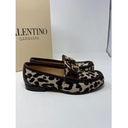 Valentino Garavani V Logo Moess Calf Hair Loafers EU 37 US 7 New in Box