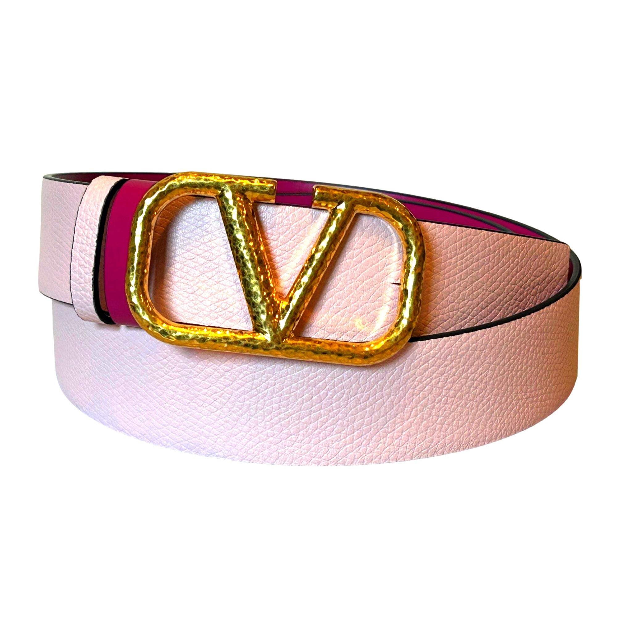 Valentino Garavani VLogo Reversible Belt Size 85 Pink  display picture 3