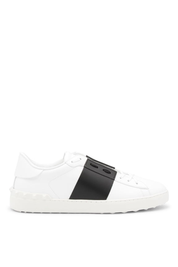 Garavani White And Black Leather Open Sneakers White (Men's)