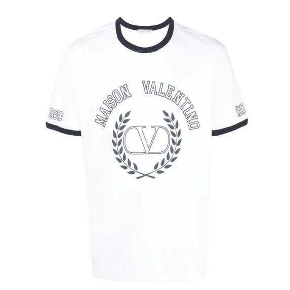 Valentino Garavani White Cotton Logo Short Sleeve Crew Neck T-Shirt