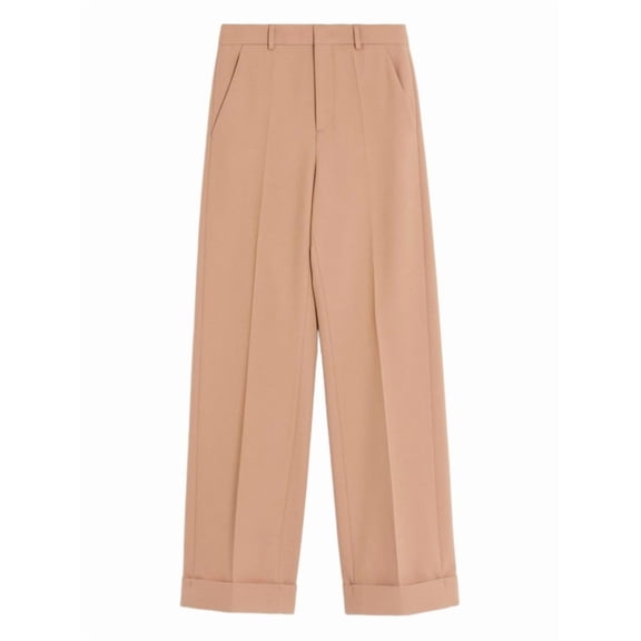 Valentino Garavani Relaxed Fit Camel Brown Wool Trousers (Men's)