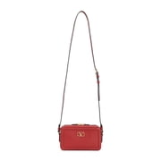 Valentino Garavani Womens Textured Leather Crossbody Bag Red