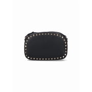 Valentino Garavani Womens Crossbody Bag With Gold-Studded Accents Black