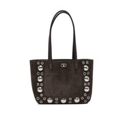 Valentino Garavani Womens Nellc te" Suede Shoulder Bag Brown