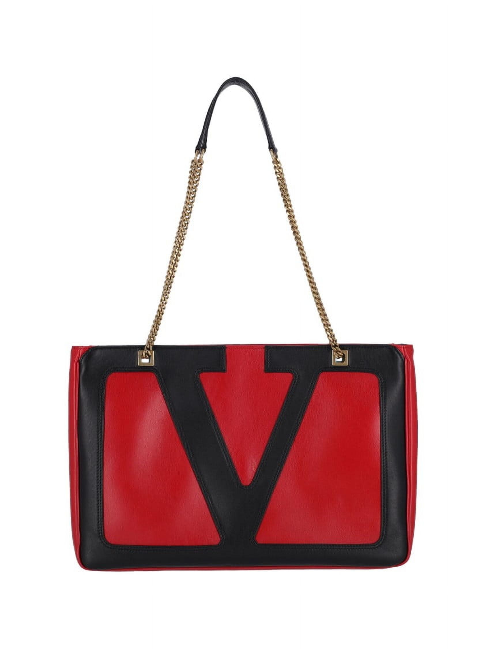 トートバッグ Valentino Garavani Structured Red Shoulder Bag With Iconic Valentino Garavani Women's Structured Red Shoulder Bag With