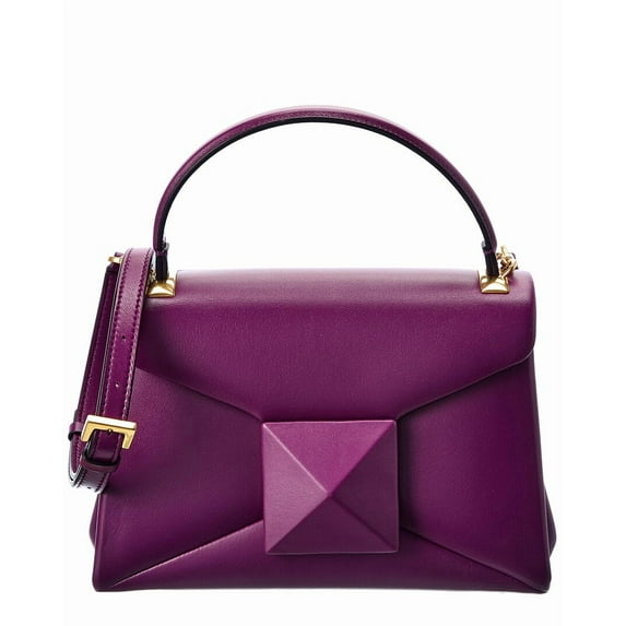 Valentino Maxi Stud Leather Shoulder Bag, os, Purple