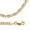 thumbnail image 1 of Valentino Necklace Solid 14k Yellow White Rose Gold Chain Star Edge Diamond Cut Multi, 3.3 mm - 18 inch, 1 of 1