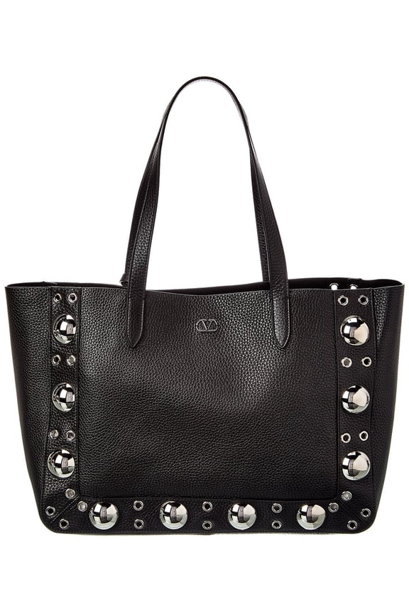 Nellcote Medium Leather Tote, Black