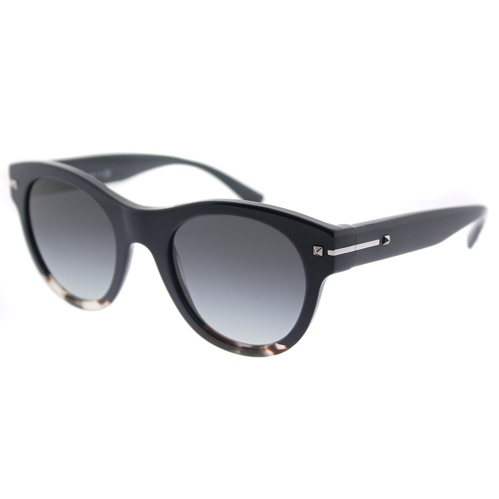 Valentino  Plastic Womens Round Sunglasses Blu/Ice Havana 51mm Adult - image 1 of 3