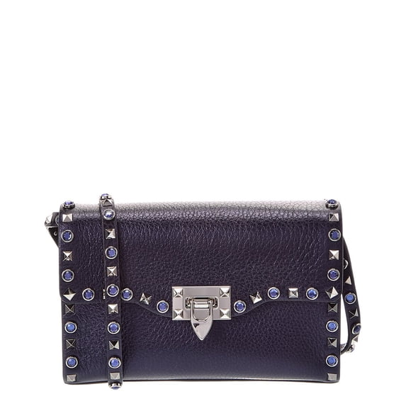Valentino Rockstud Leather Shoulder Bag, Blue