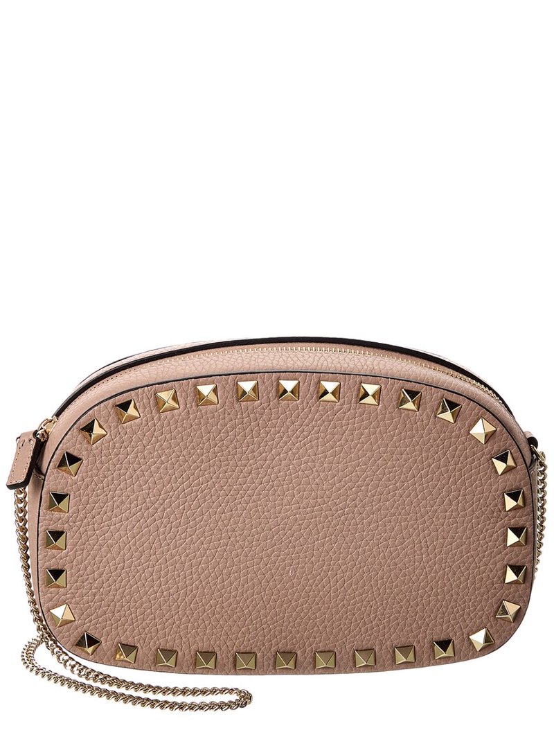 Valentino Rockstud Mini Grainy Leather Crossbody, Beige - Walmart.com