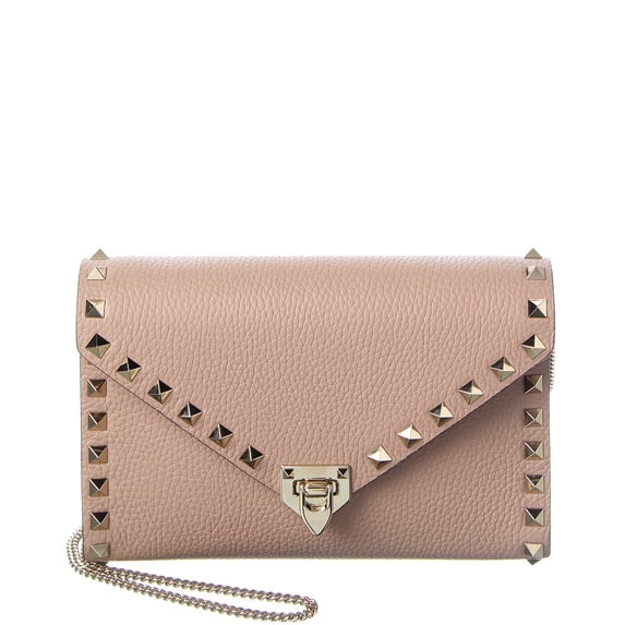 Valentino Rockstud Mini Grainy Leather Crossbody, Pink