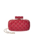 thumbnail image 1 of Valentino Rockstud Quilted Leather Clutch, Red, 1 of 4