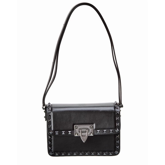 Valentino Rockstud Small Leather Shoulder Bag, Black