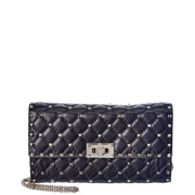 Valentino Rockstud Spike Leather Crossbody, Black