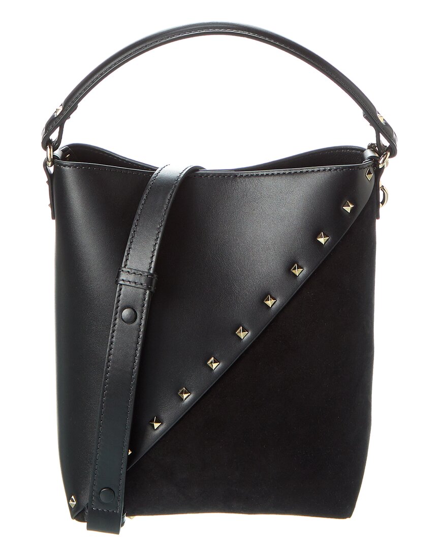 Genuine leather lookalike Valentino studded Black bucket Valentino Bucket Bags | The RealReal main image 4