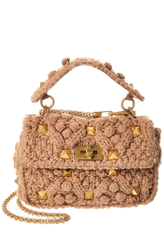 Roman Stud Shoulder Bag, Brown