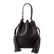 Valentino VLogo Leather Bucket Bag, Black