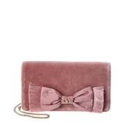Valentino VLogo Signature Velvet Clutch, Pink