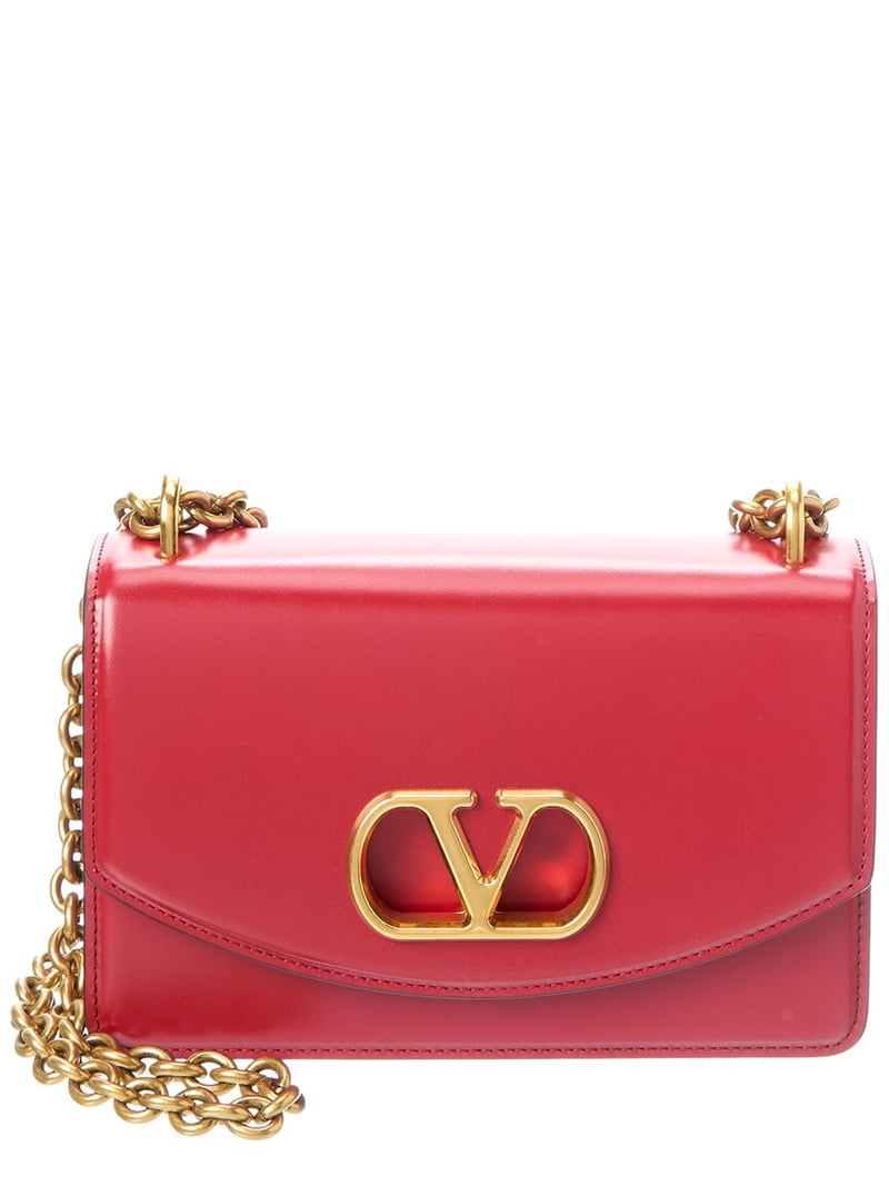 VALENTINO GARAVANI Vスリング　レッド チェーンショルダー Valentino Garavani V-logo Chain Mini Bag | Red | FARFETCH