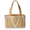 thumbnail image 1 of Valentino Viva Medium Raffia Tote, Beige, 1 of 3