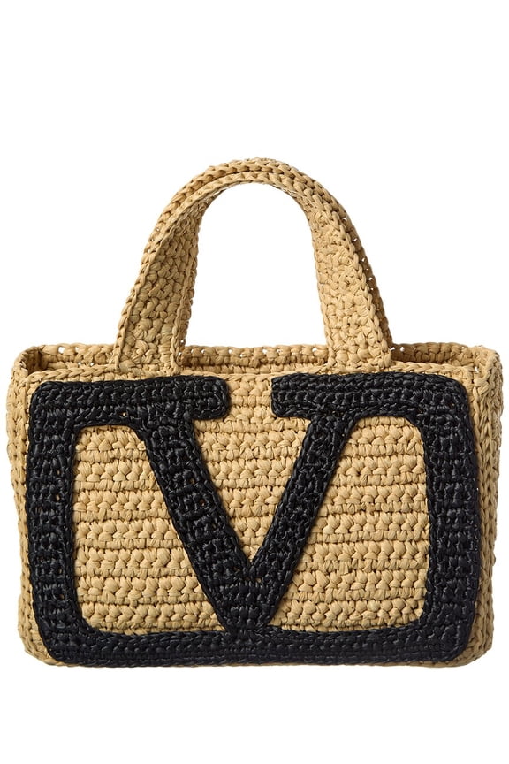 Viva Small Raffia Tote, Beige