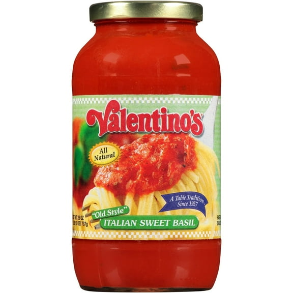 Valentino's "Old Style" Italian Sweet Basil Pasta Sauce, 26 oz