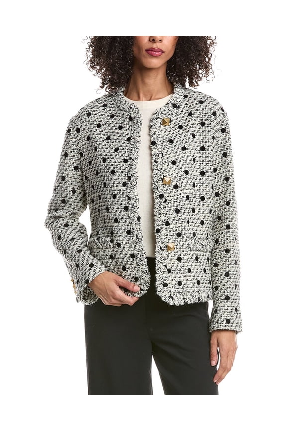 womens Giacca Wool-Blend Jacket, 40, White
