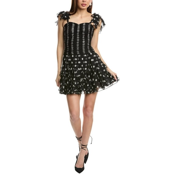 Valentino womens Midi Silk Dress, 44, Black