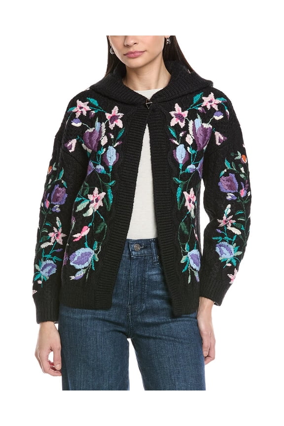 womens Mohair-Blend Jacket, s, Black