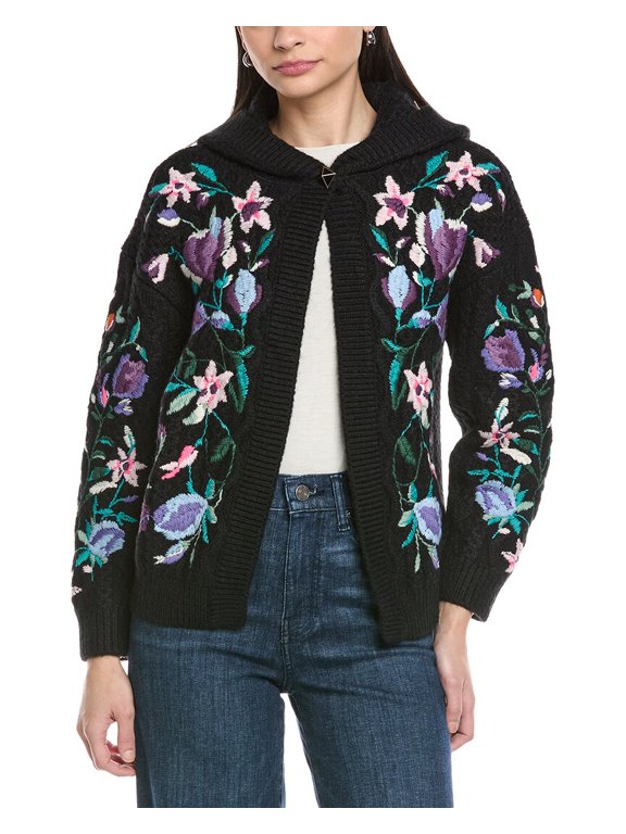 womens Mohair-Blend Jacket, xs, Black