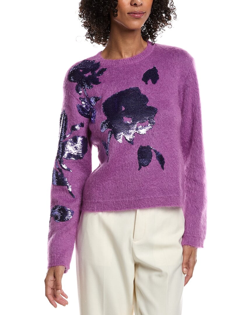 Valentino womens Sequin Patch Wool & Mohair-Blend Sweater, xs 
